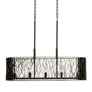 Estela 5-Light 36" Linear Pendant in Matte Black/French Gold