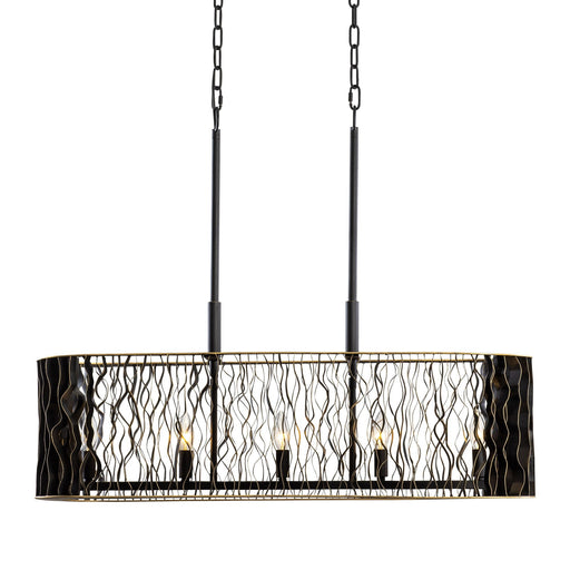 Estela 5-Light 36" Linear Pendant in Matte Black/French Gold