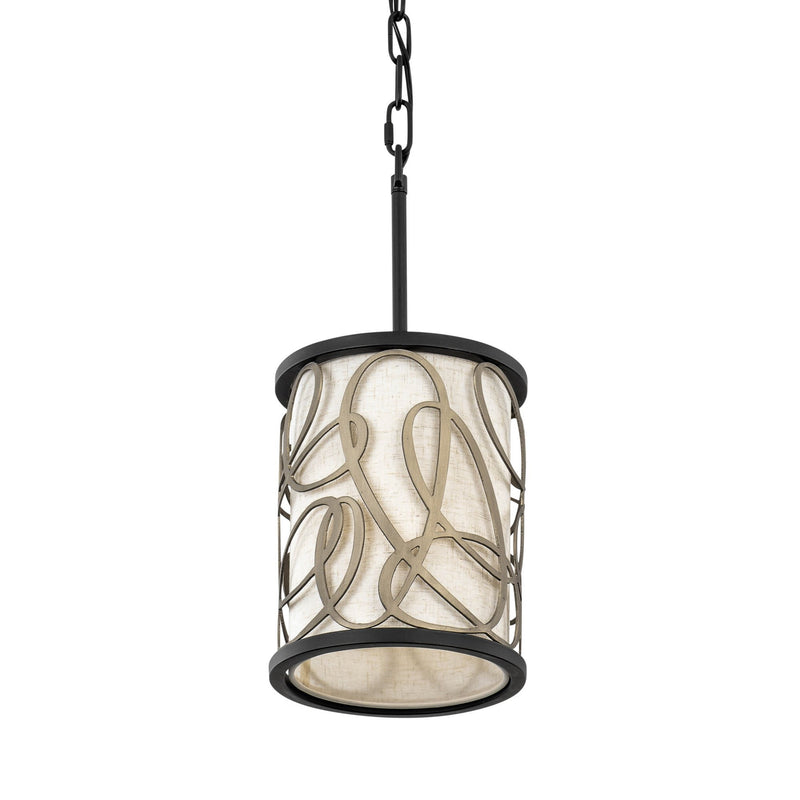 Scribble 8" Mini Pendant in Matte Black/Artifact