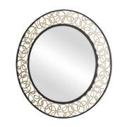 Scribble 33" Round Wall Mirror in Matte Black/Artifact