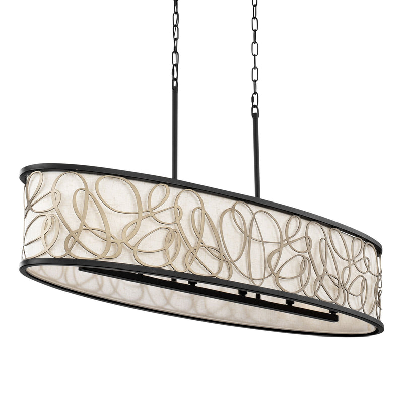 Scribble 6-Light 48" Linear Pendant in Matte Black/Artifact
