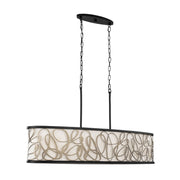 Scribble 6-Light 48" Linear Pendant in Matte Black/Artifact