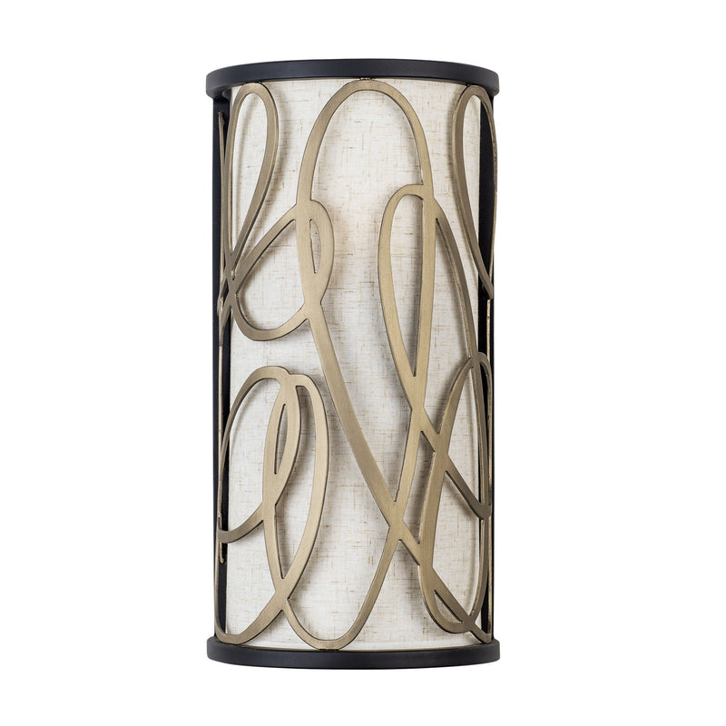 Scribble 2-Light 16" Wall Sconce in Matte Black/Artifact