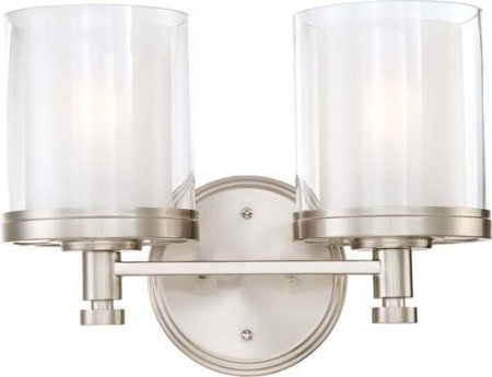 Decker 2-Light Bath Vanity Light in Brushed Nickel