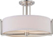 Gemini 3 Light Semi-Flush in Brushed Nickel