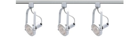 3-Light Track Light Kit with 4" Heads in White