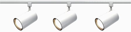3-Light Track Light Kit with 4.5" Cylinder Heads in White