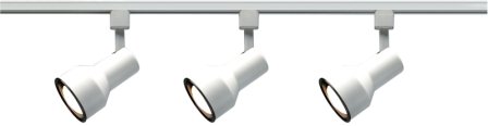 3-Light Track Light Kit with 4.5" White Shade Heads in White