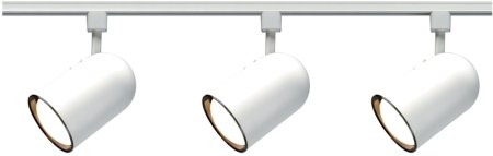 3-Light Track Light Kit with 4.5" Cylinder Heads in White