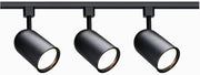 3-Light Track Light Kit with 4.5" Cylinder Heads in Black