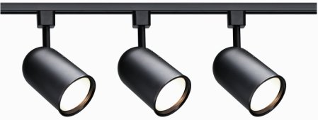 3-Light Track Light Kit with 4.5" Cylinder Heads in Black