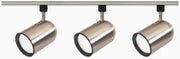 3-Light Track Light Kit with 4.5" Cylinder Heads in Brushed Nickel