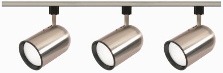 3-Light Track Light Kit with 4.5" Cylinder Heads in Brushed Nickel