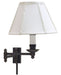 Decorative Wall Swing Lamp Oil Rubbed Bronze with Off-White Linen Softback Shade