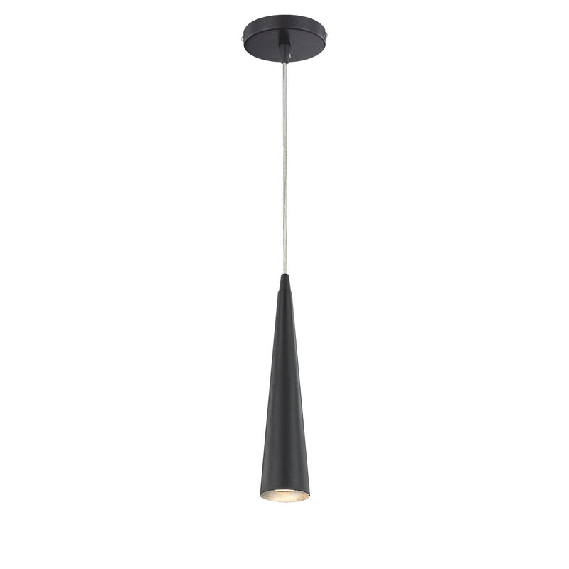 Sliver 2.75" Mini Pendant, 12" Tall in Matte Black