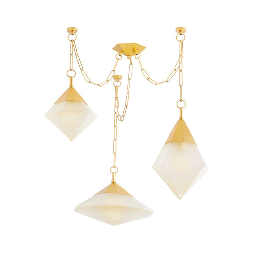 Angelique 3-Light Pendant in Vintage Polished Brass