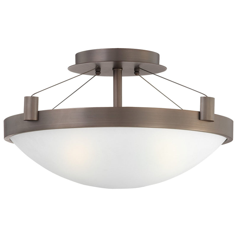 Suspended 3-Light Semi-Flush Mount in Copper Bronze Patina
