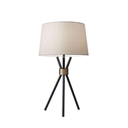 Benson Table Lamp in Black W. Antique Brass