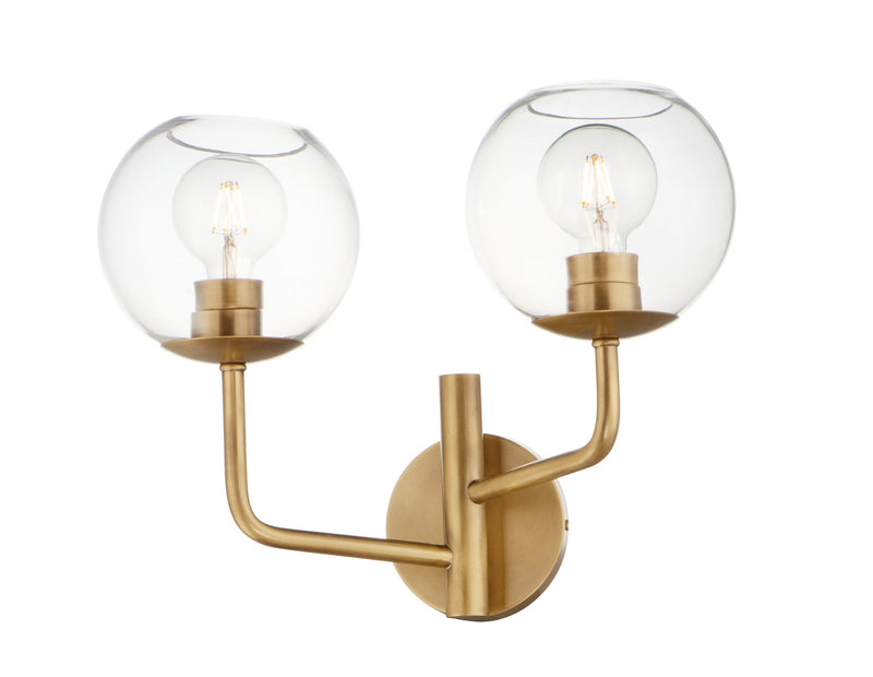 Branch 2 Light Bath Vanity Light in Natural Aged Brass