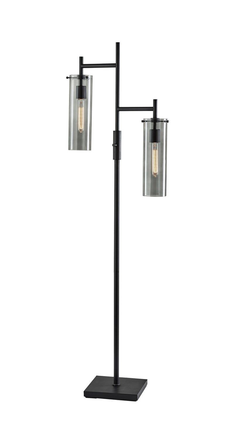 Dalton 2-Light Floor Lamp in Black