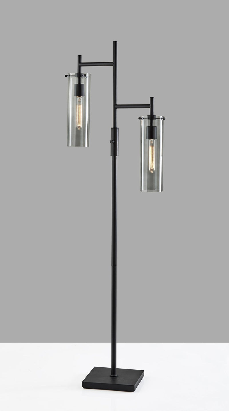 Dalton 2-Light Floor Lamp in Black