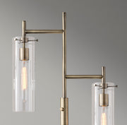 Dalton 2-Light Floor Lamp in Antique Brass