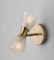 Nina 2-Light Wall Lamp in Antique Brass