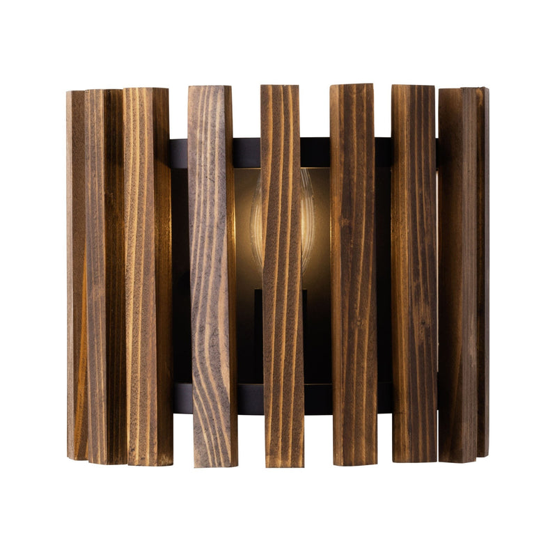Suratto 7" Wall Sconce in Matte Black/Medium Walnut