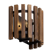 Suratto 7" Wall Sconce in Matte Black/Medium Walnut