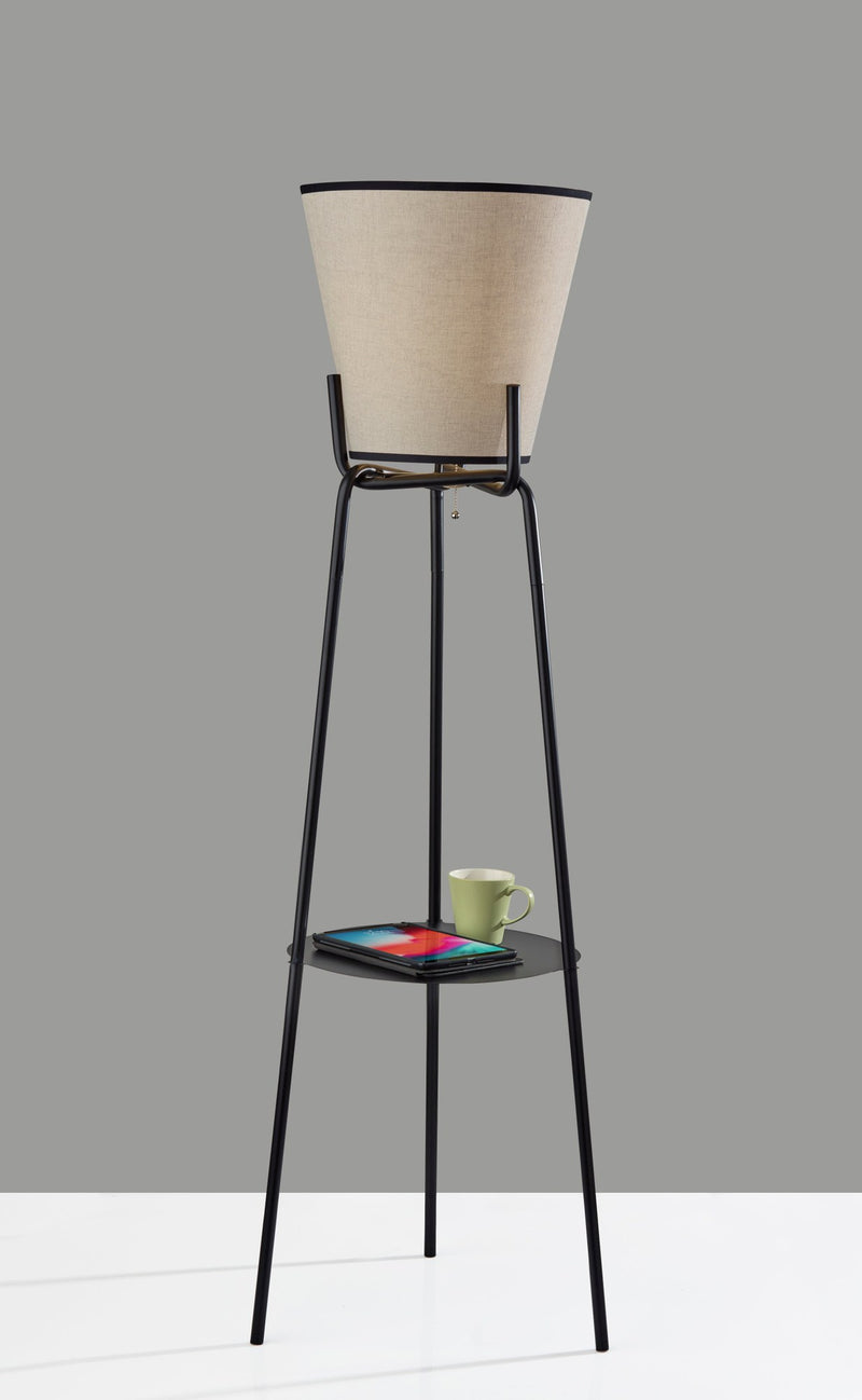 Zeek Shelf Floor Lamp in Black