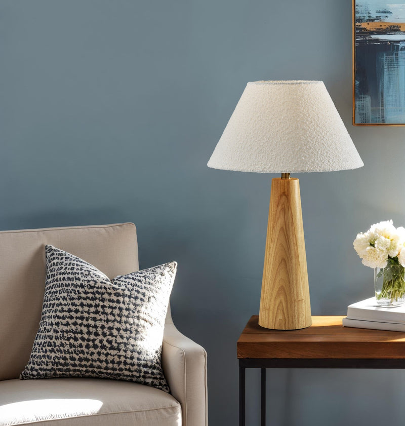 Brayden Tapered Table Lamp in Natural Wood