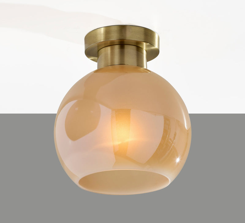 Atticus Flush Mount in Antique Brass