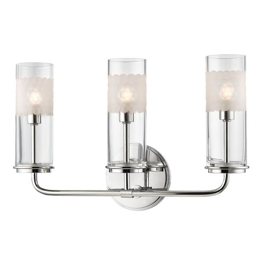 Wentworth 3-Light Bath Vanity Light in Polished Nickel