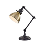 Alden Desk Lamp in Antique Bronze W. Brass