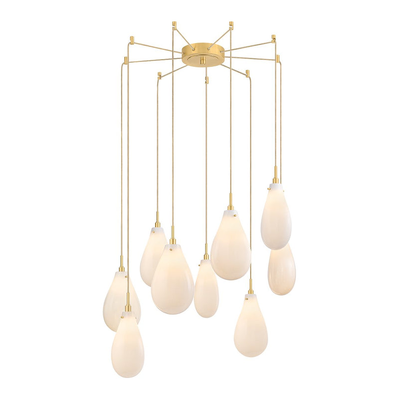 Ironwood 9-Light Chandelier in Aged Brass