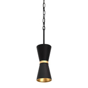 Mad Hatter 5" Mini Pendant in Matte Black/French Gold