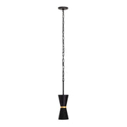 Mad Hatter 5" Mini Pendant in Matte Black/French Gold