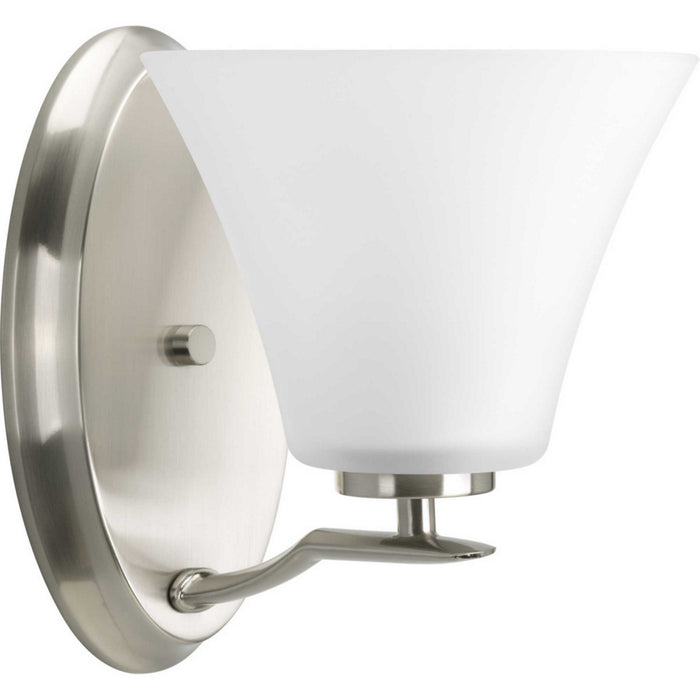 Bravo One Light Bath Bracket in Brushed Nickel