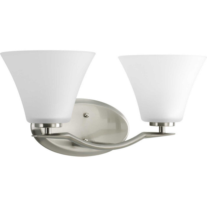 Bravo Two Light Bath Bracket in Brushed Nickel