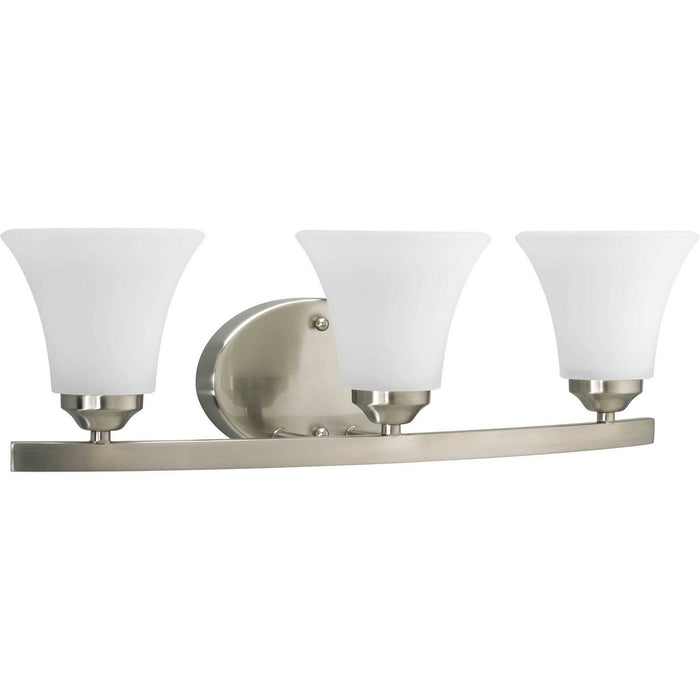 Adorn Three Light Bath Bracket in Brushed Nickel