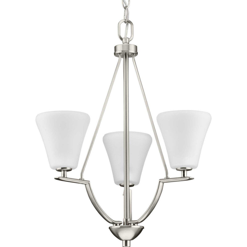 Bravo 3-Light Small Chandelier in Brushed Nickel