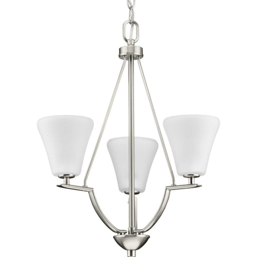 Bravo 3-Light Small Chandelier in Brushed Nickel