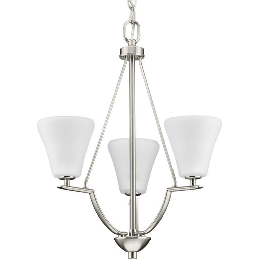 Bravo Three Light Chandelier in Brushed Nickel