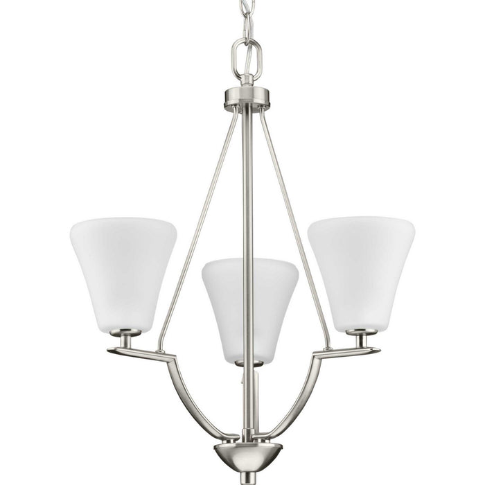 Bravo Three Light Chandelier in Brushed Nickel