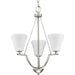 Bravo Three Light Chandelier in Brushed Nickel