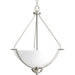 Bravo Three Light Pendant in Brushed Nickel
