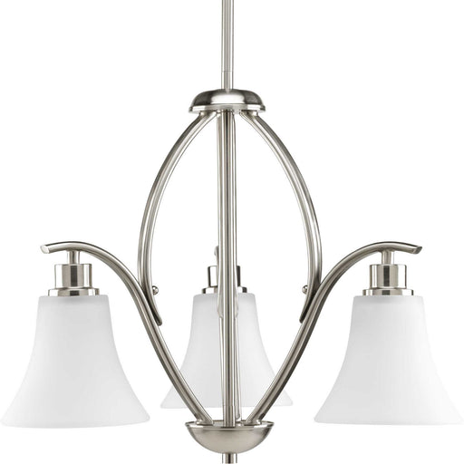 Joy Three Light Chandelier in Brushed Nickel