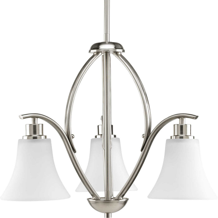 Joy Three Light Chandelier in Brushed Nickel