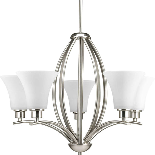 Joy Five Light Chandelier in Brushed Nickel