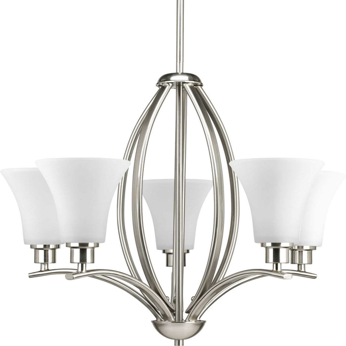 Joy Five Light Chandelier in Brushed Nickel